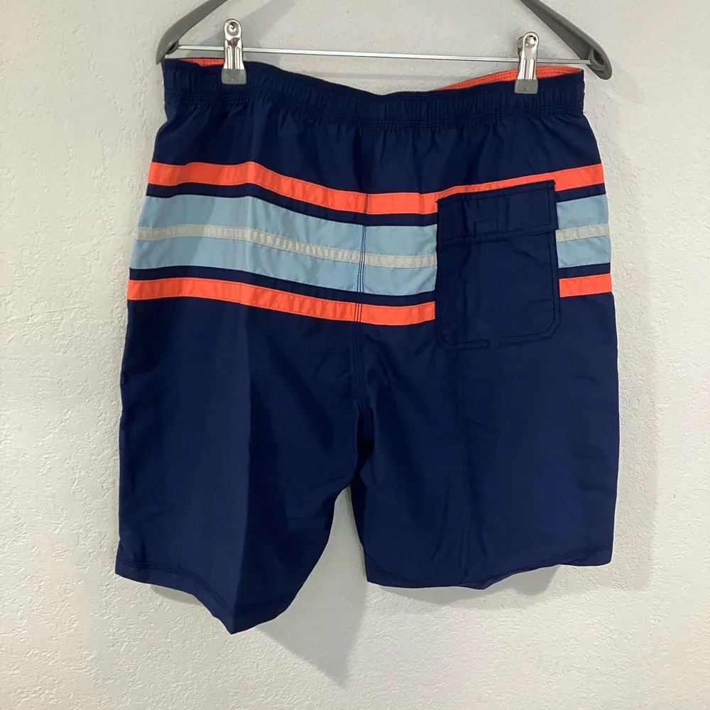 IZOD Men’s large swim trunks swimsuit bottoms blue orange beach vacation pool